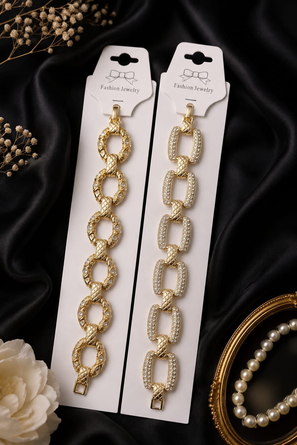 ✨ Elegant Gold-Tone Bracelet Pair – 2 Bracelets in 1 Set