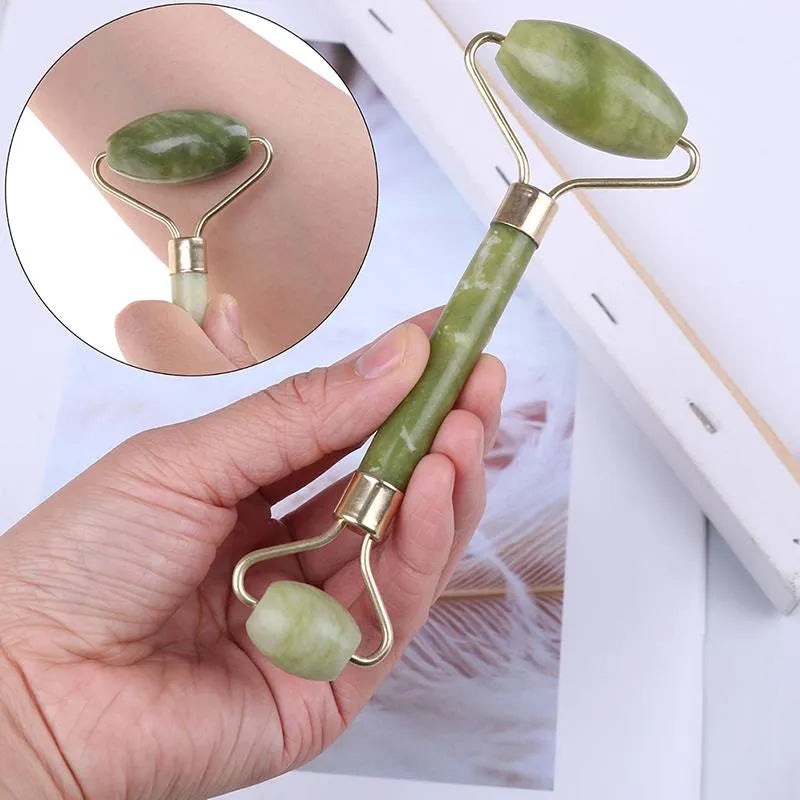 Premium Natural Jade Roller & Gua Sha Stone Set | Anti-Aging Facial Massager