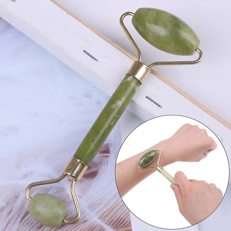Premium Natural Jade Roller & Gua Sha Stone Set | Anti-Aging Facial Massager