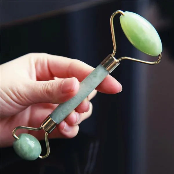 Premium Natural Jade Roller & Gua Sha Stone Set | Anti-Aging Facial Massager
