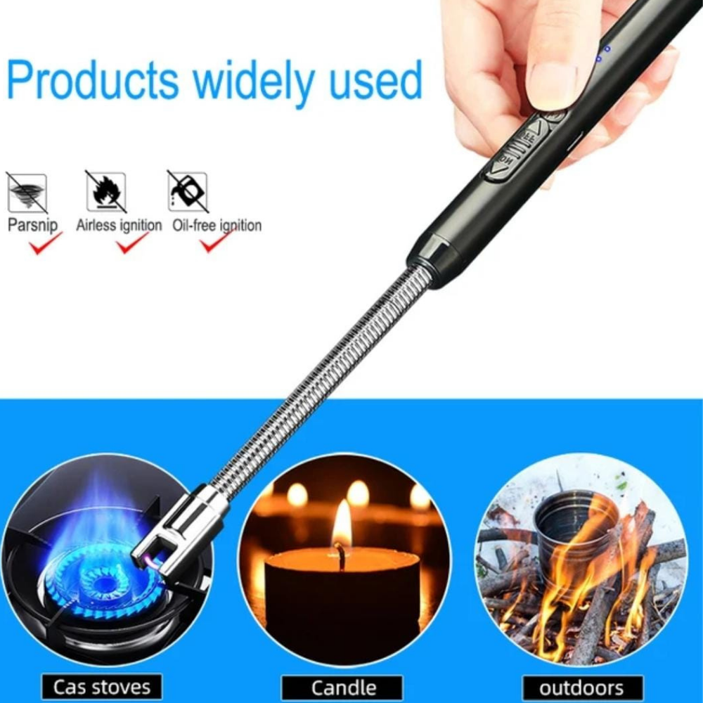 Arc Rechargeable Kitchen Lighter - Type C USB, Metal Body, Flexible Neck